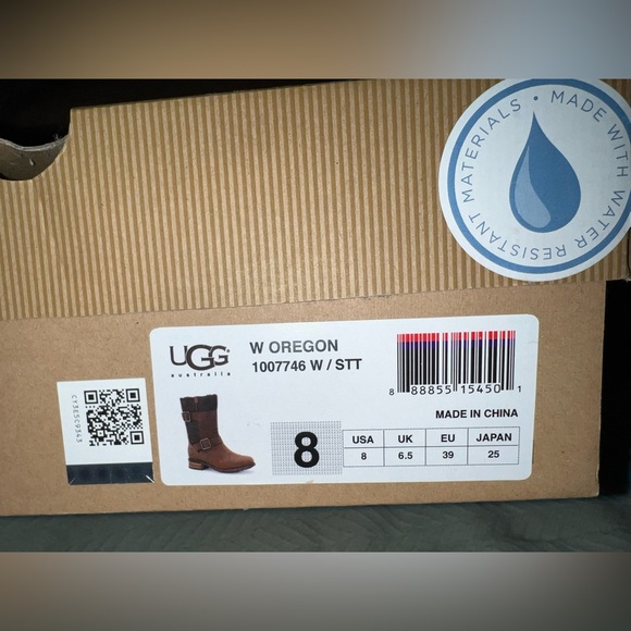 NWT UGG ”Oregon” Moto Heeled Mid Calf Leather Boots - Picture 14 of 16